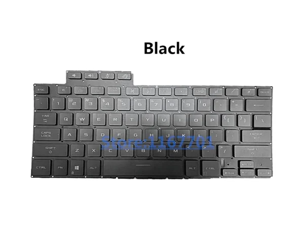 Teclado de computadora moderno en color negro.