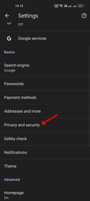 Privatsphäre und Sicherheit