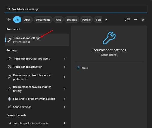 Troubleshooting Settings