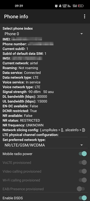 varios datos relacionados con tu red