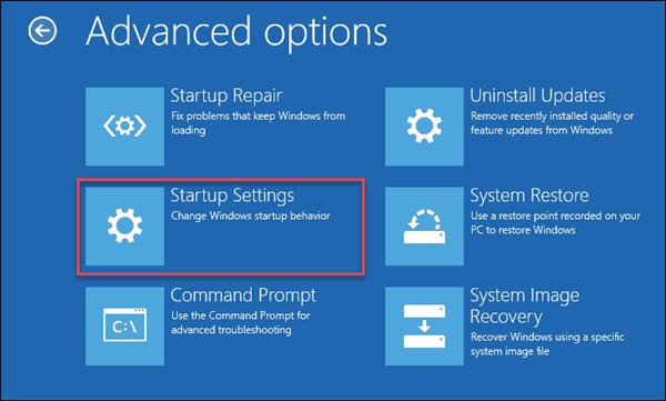 Configuración de inicio