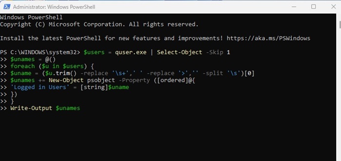 run the given script