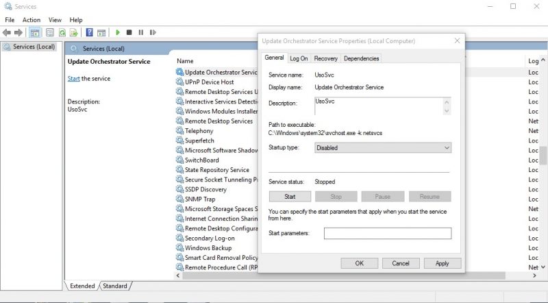 Mettre à jour le service Orchestrator