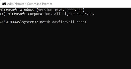 netsh advfirewall reset