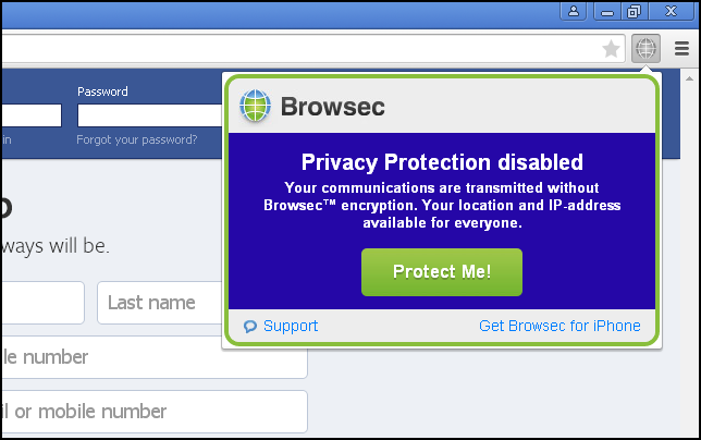 Usando Browsec