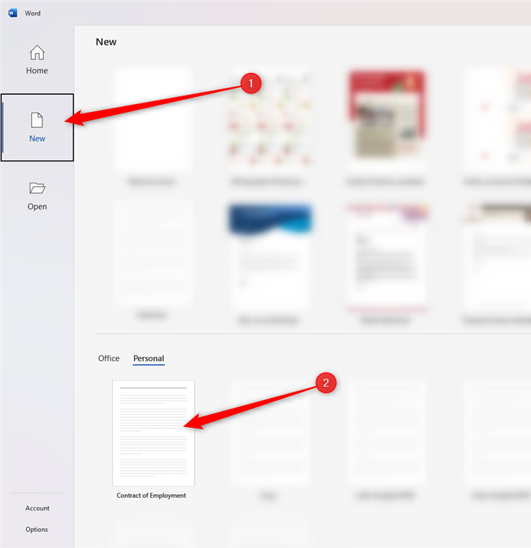 How to Repeat and Update Fields in Word and Save Hours ⏳🔥 25 The Microsoft Word welcome page, with the Employment Contract template accessible via the New tab.