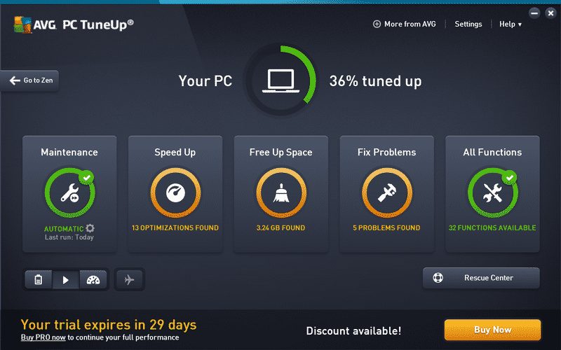 برنامج AVG PC TuneUp