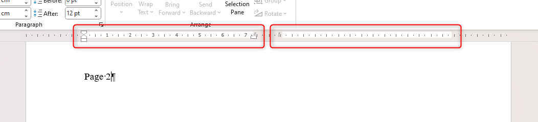 Word の列: 書式を崩さずにテキストを分割します。 🔥📊 17 Microsoft Word のルーラーには、ページに 2 つの列があることが示されています。