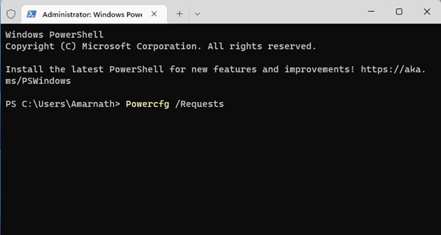 Powercfg /Requests