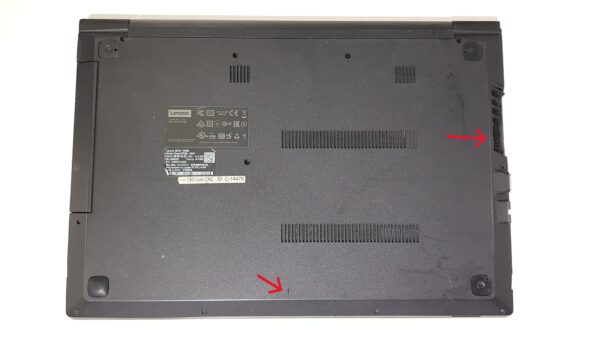 Bottom view of the V310-15ISK with plastic details highlighted