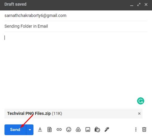 lampirkan file ZIP yang Anda buat