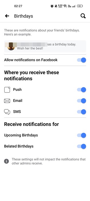 Permitir notificações no Facebook