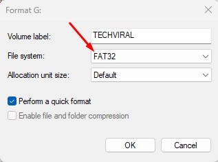 menu a discesa del file system