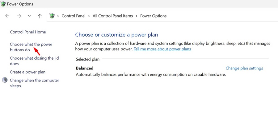 Choosing what the power button does