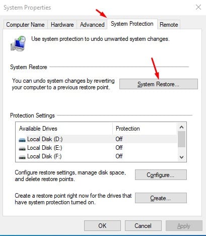 Realizar una restauración del sistema