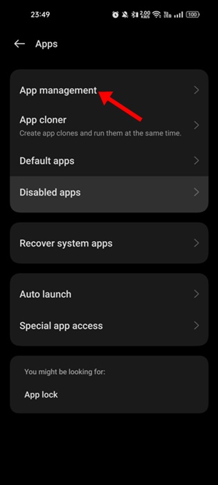 Gestion des applications