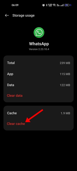 Clear cache