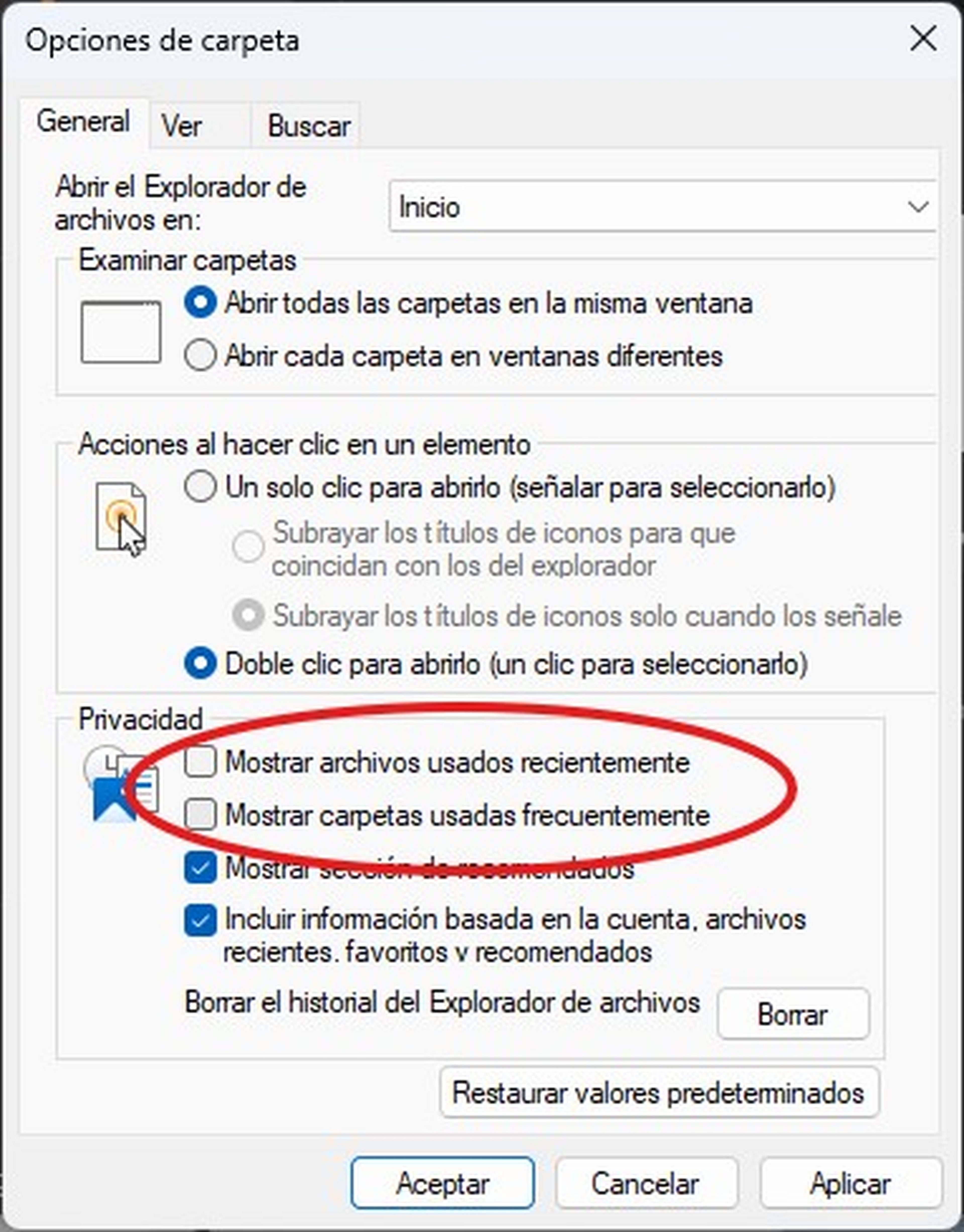 Windows 11 with Windows 10 style: How to go back to the classic in minutes ⏳✨ 106 Disable frequently used files and folders
