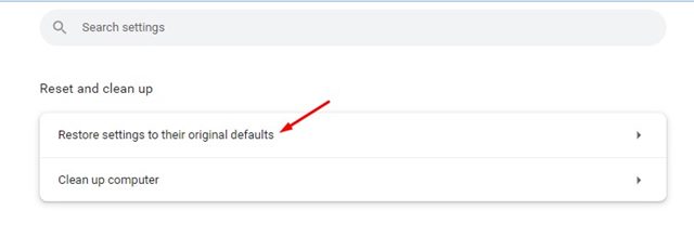 Restore settings to their original values