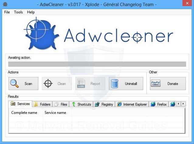 ADWCleaner Interface