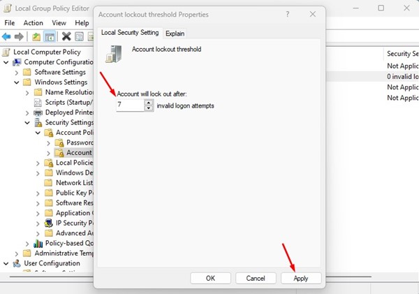 Seuil de verrouillage de Windows 11 : ajustez les tentatives et évitez les verrouillages 🚀💻 35 nombre de tentatives de connexion invalides