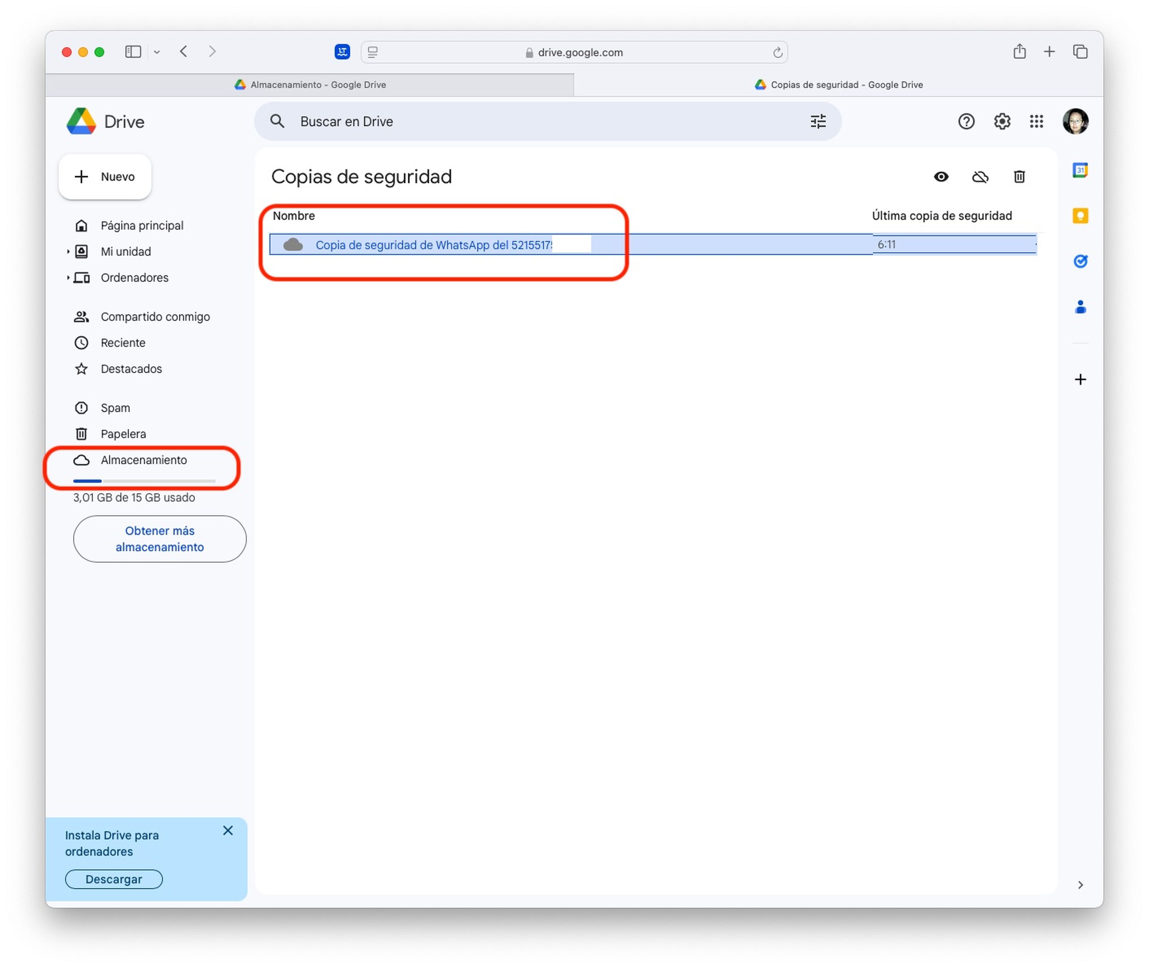 Almacenamiento Google: Cómo ganar GB sin borrar nada 📂✨ 15 Eliminá copias de seguridad antiguas