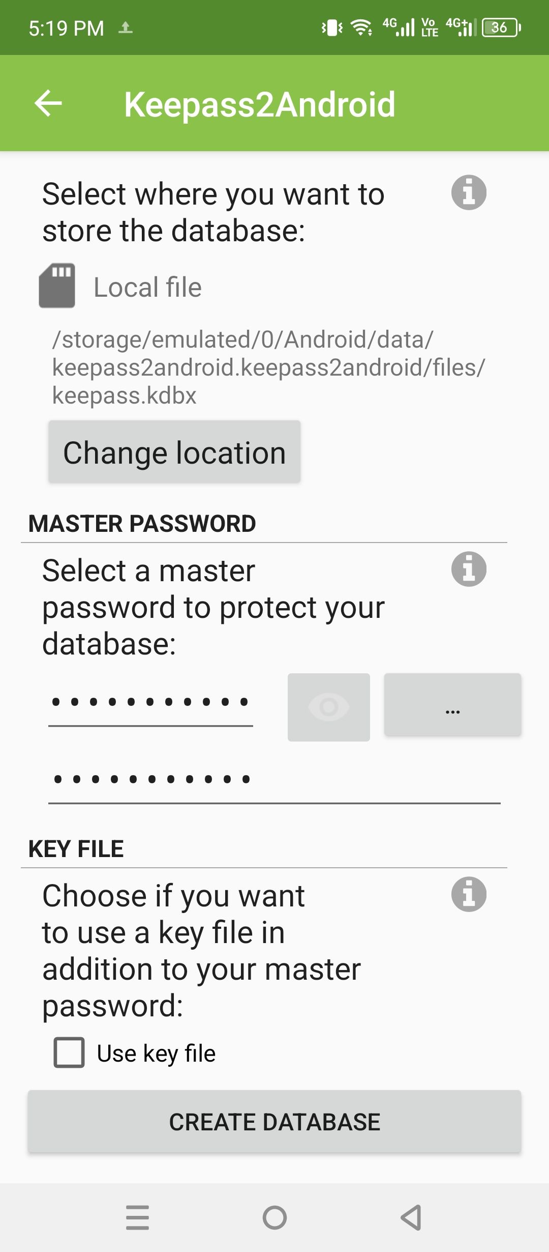 离线密码管理器:无需云端即可获得全面安全 🚫☁️ 6 在 Keepass2Android 中创建一个新的保管库。