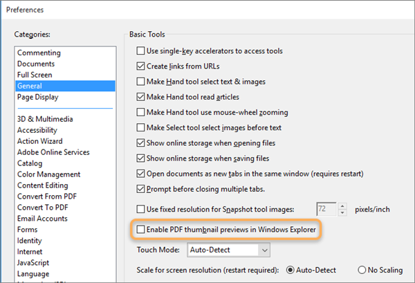 Visualizza le miniature PDF in Windows utilizzando Adobe Acrobat