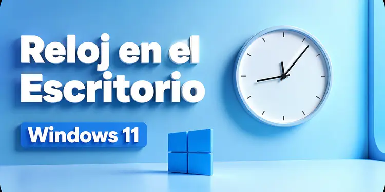 Permanente Uhr in Windows 11: Optionen, Grenzen und wichtige Entscheidungen 26 Permanente Uhr in Windows 11: Optionen zur Anzeige einer permanenten Uhr, Einschränkungen und praktische Entscheidungen, mit blauem Hintergrund, Windows-Symbol und minimalistischer analoger Uhr.