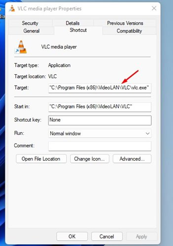 installation path in the Destination field