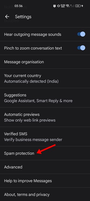 Protección contra spam