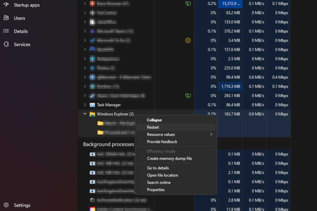 Görev Yöneticisi'ni Optimize Etme: Bugün Uzman Olmak İçin Kısayollar ve Püf Noktaları ⚡👨💻 21 Captura de pantalla del Administrador de tareas al reiniciar Windows Explorer
