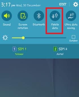 Turn Mobile Data On and Off