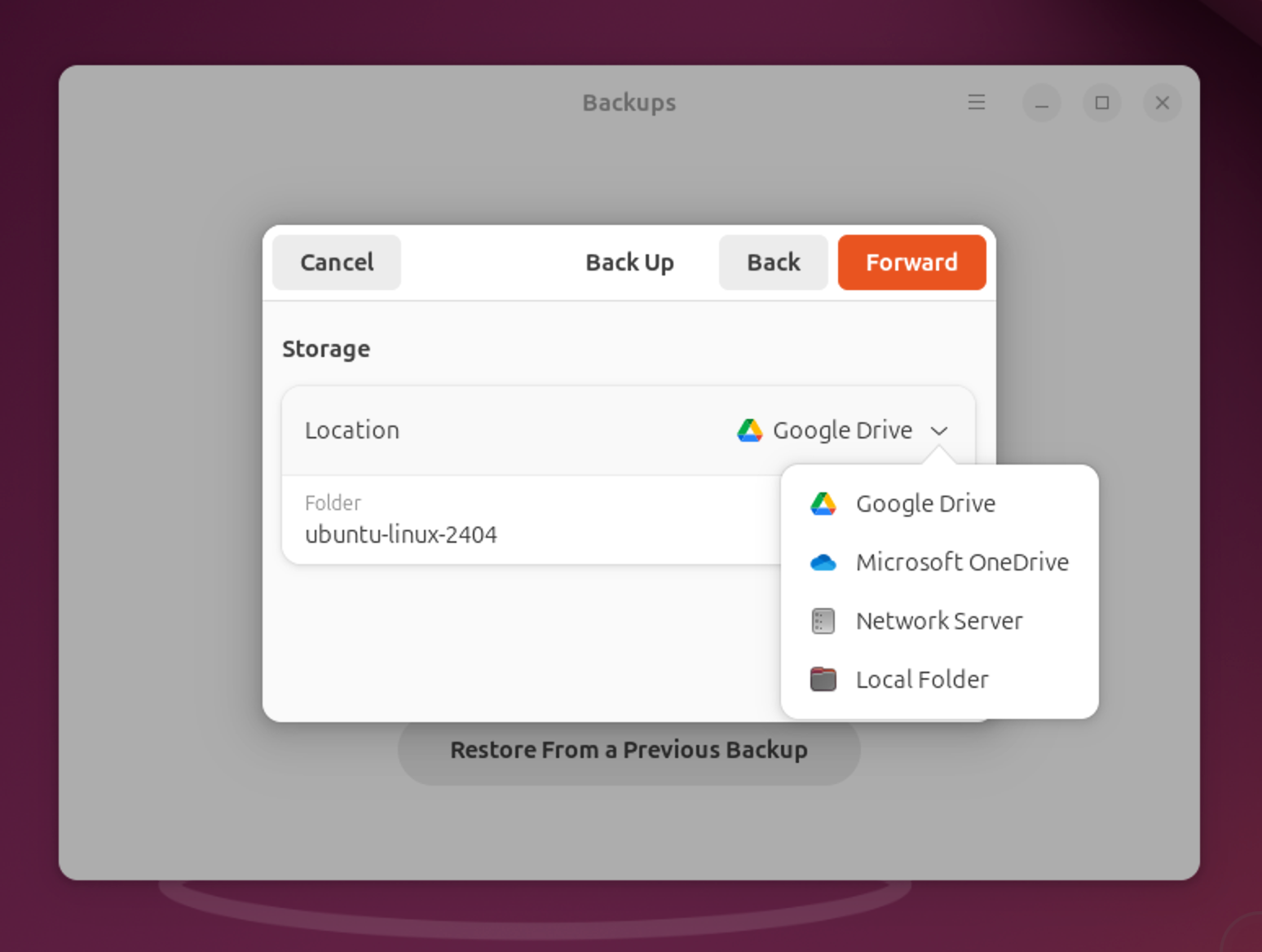 Configuraciones de Ubuntu que mejoran tu experiencia: Aprendé los 7 Secretos 24 Opciones de destino en las copias de seguridad de Ubuntu.