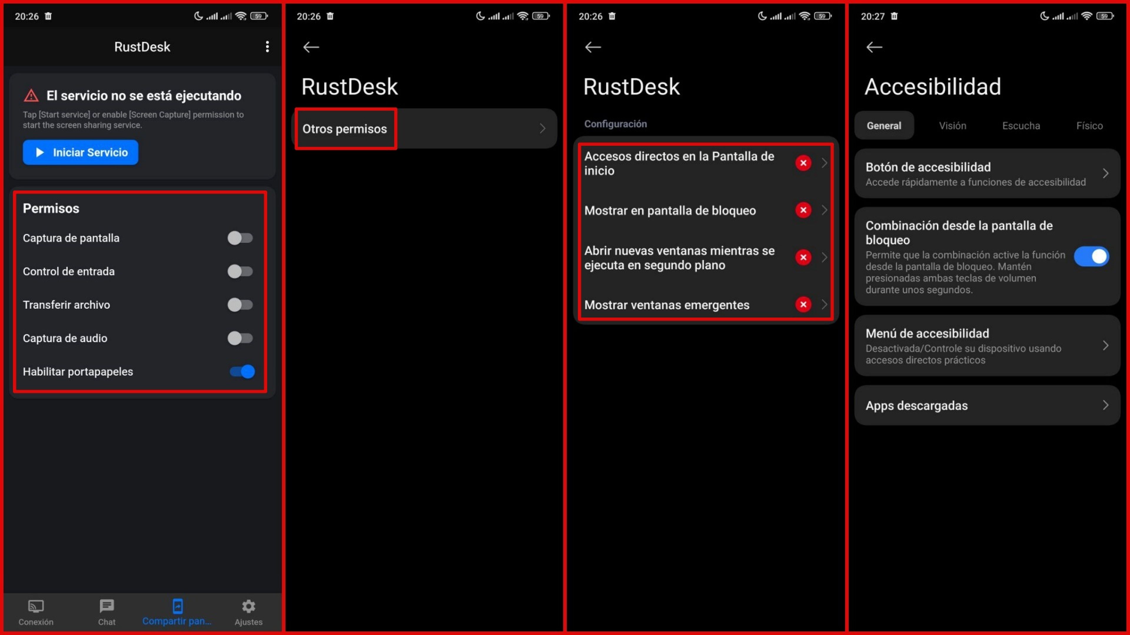 Rustdesk: Acceso remoto gratis a tu móvil ¡Ahora! 🔒 6 Otorgar permisos en Rustdesk