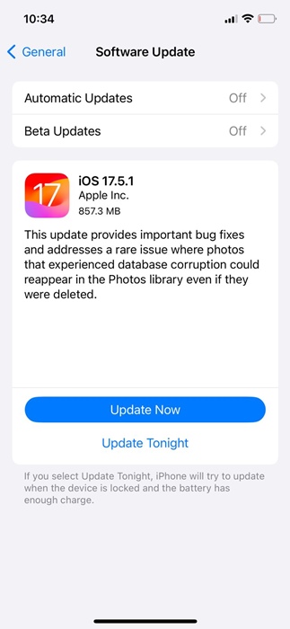 Update now