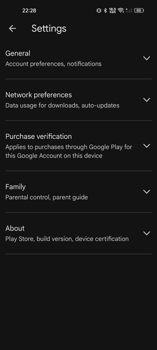 Network Preferences