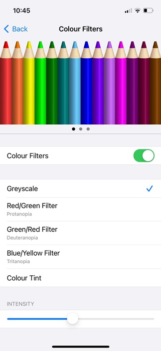 Select the Color Filter