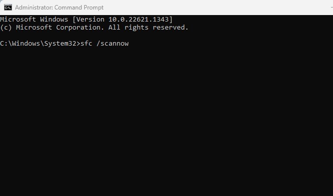 Esegui il comando sfc /scannow su Windows