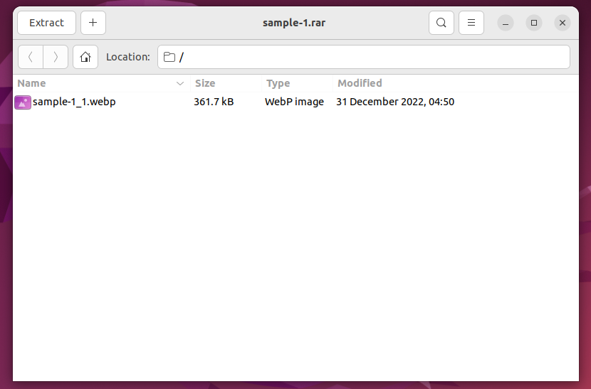 Komprimierte Dateimanager unter Linux: Kein Wine, nicht mehr! ✅ 10 File Roller unter Ubuntu zeigt ein Kontextmenü zum Extrahieren von RAR-Dateien.