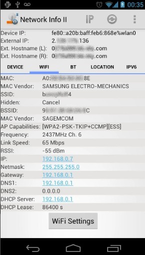 Consultar servidor DNS en Android con Network Info II