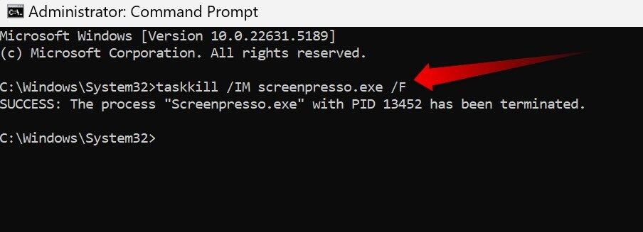 コマンド プロンプト: 恐れることなく、数秒でエラーを修正します。 🚀💻 14 コマンドプロンプトで taskkill を使用してタスクを強制的に閉じる例。