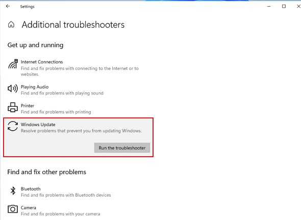 Windows 업데이트 문제 해결사