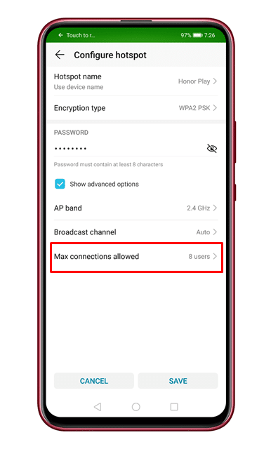 Check the Maximum Connections Allowed