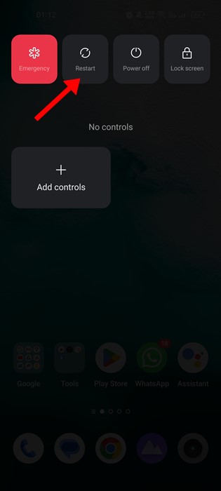 Restart your smartphone