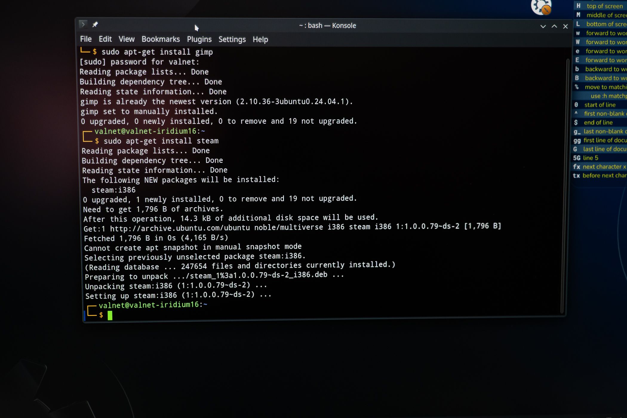 Compilar en Linux: Ejecutable en minutos con 3 comandos ⚡ 9 Terminal de Linux mostrando instalación de Steam con comandos.