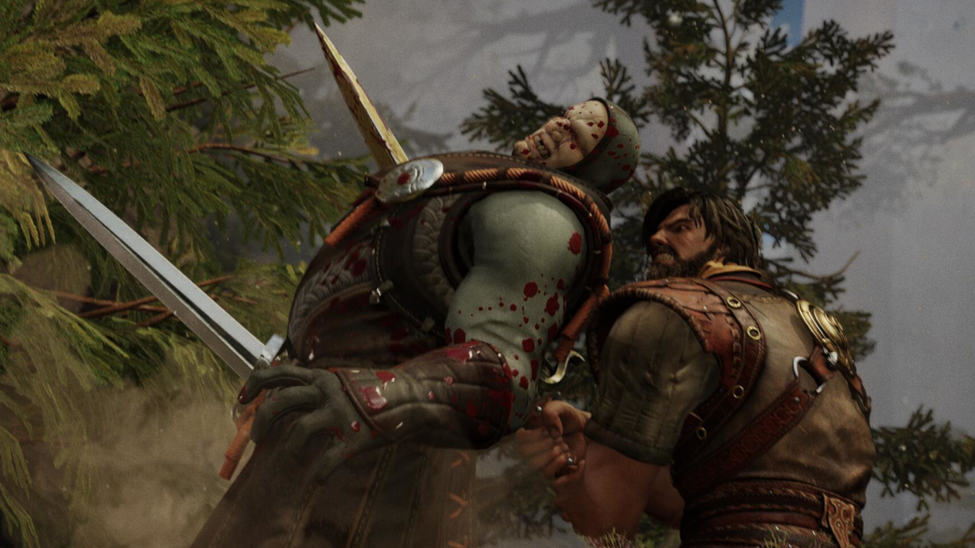 Blades of Fire ⚔️ Forja armas únicas y domina combates brutales ¡Descúbrelo ya! 9 Aran apuñala a un enemigo por la espalda en Blades of Fire, mostrando acción rápida y combate intenso