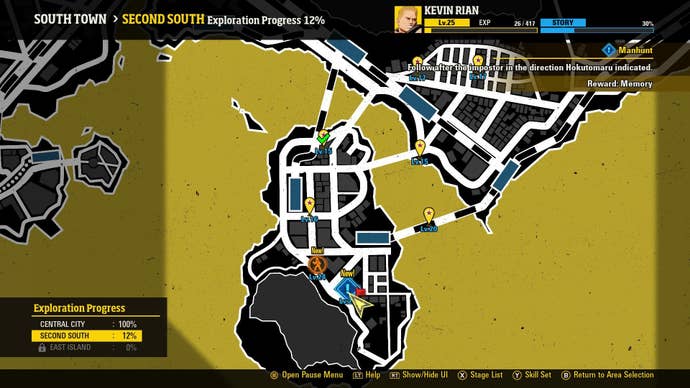 Fatal Fury: ¿Vale la pena? Juega y decide ⚠️ 6 Un mapa del juego Fatal Fury: City of the Wolves mostrando el área de southtown.