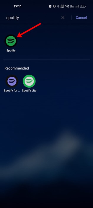 Aplicación móvil de Spotify