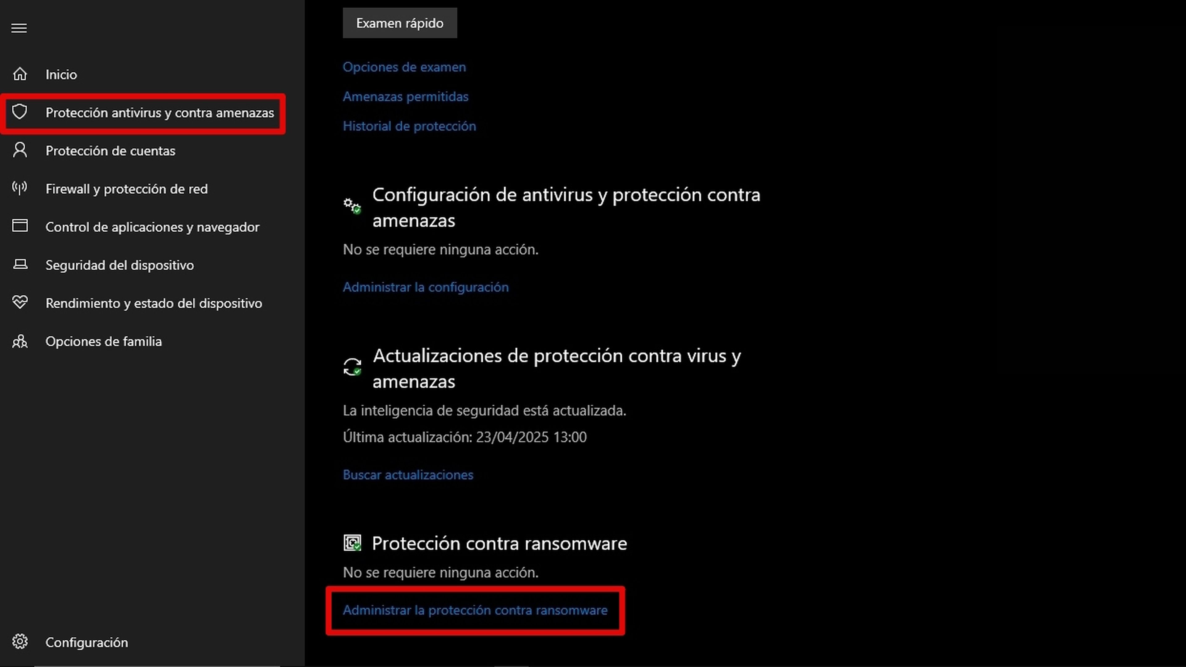 Acceso Controlado a Carpetas: Protege archivos YA ⚠️ 6 Interfaz del sistema de seguridad de Windows mostrando opciones de protección